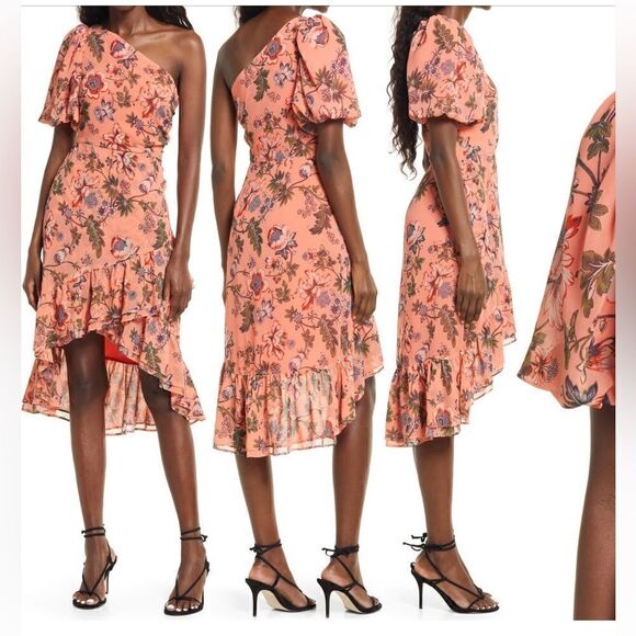 Chelsea28 One Shoulder Floral Print Dress Size 2X - Picture 1 of 10